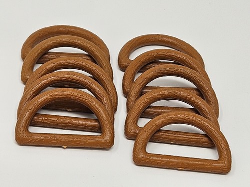 Vtg brown plastic faux - 10, lt