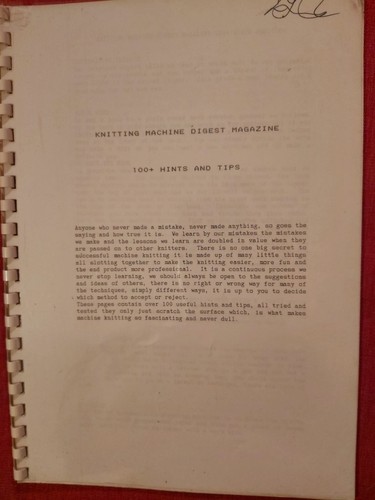 Knitting machine digest - knitting,