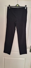 UK 12 Plain Black Matalan Papaya/ Smart Trousers 31" Leg With Pockets 