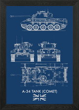 A34 BRITISH TANK COMET Framed