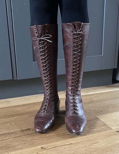 Edwardian ladies cycling boots - edwardian,