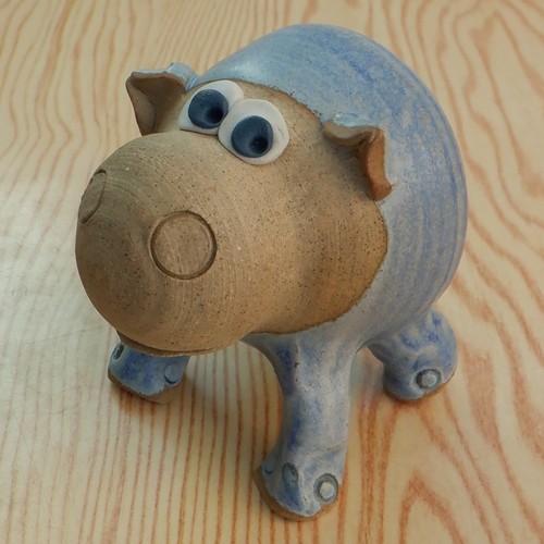 Vintage studio pottery pig - pottery,