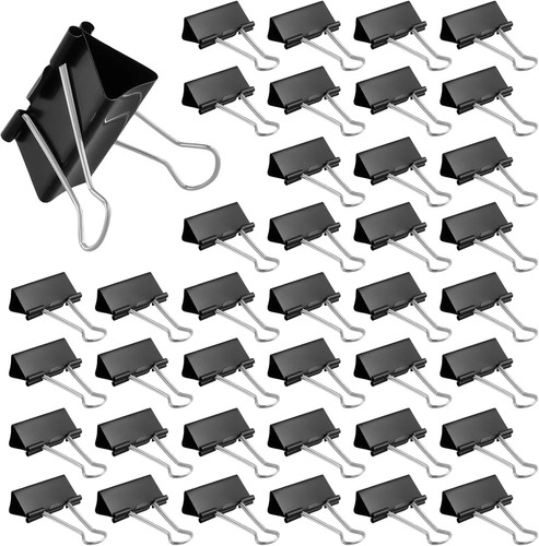 48pcs 51mm black binder clips - 48pcs,