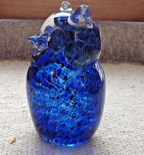 Langham hand made crystal - hand, owl
