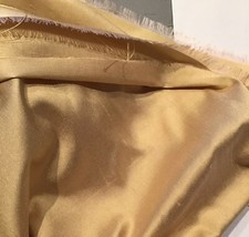 100% SILK SMOOTH DUPION HONEY YELLOW  FABRIC REMNANT 45 CMS. x 70 CMS. FREEPOST!