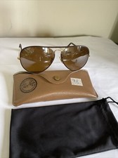 RAY-BAN U.S.A B&L PILOT B15 GRADIENT MIRROR 24K GOLD P LEATHER 62[]14 SUNGLASSES