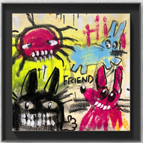 Naive animal original painting - naive,