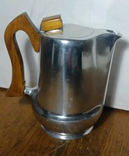 Vintage Picquot Ware Coffee Pot 50s/60s Stainless with Sycamore Wood Handle