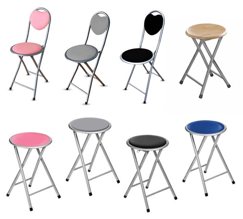 Round folding stool wood - round,