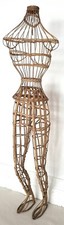 Mid Century French  Wicker Mannequin, Vintage French Rattan Bust, Display, Boho.