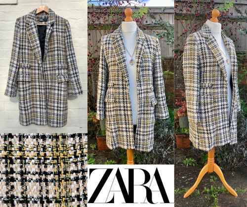 Zara check coat - coat,, open