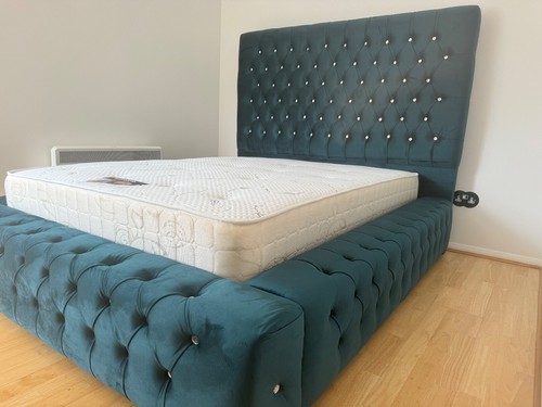 Emerald green plush velvet - green,