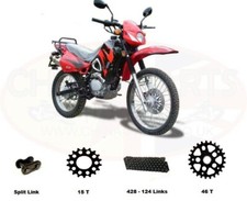 Heavy Duty BLACK Chain & Sprockets Set for Kinroad XT125-GY Explorer