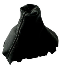 Gear Gaiter for Automatic Fits Volvo S60 2012-2017 Black Leather Grey Stitching