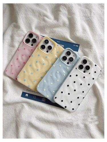 Polka dot liquid glitter phone - polka,