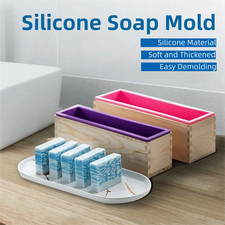 Soap Making Silicone Mold Cake Loaf Baking Mould Wood Box And Cover Diy Soap Kit