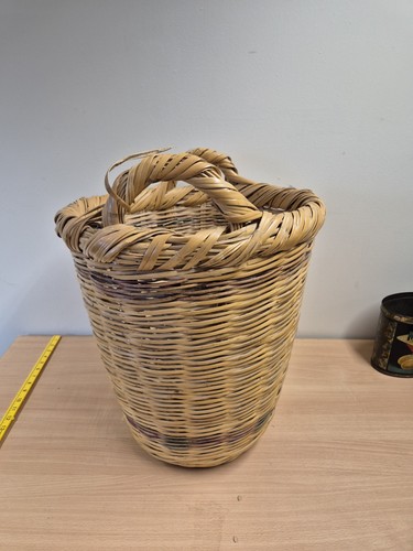 Vintage wicker rattan log - vintage,