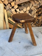 Antique Wooden 3 Legged Milking Stool Seat