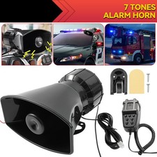 12V 7 Tone Sound Car Police Siren Horn Megaphone With Mic PA Speaker System 100W