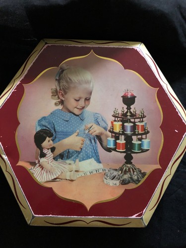Vintage hexagonal tin produced - vintage,