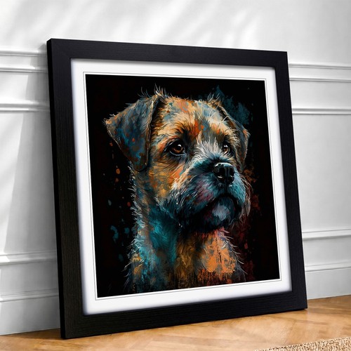 Border terrier painting - border,