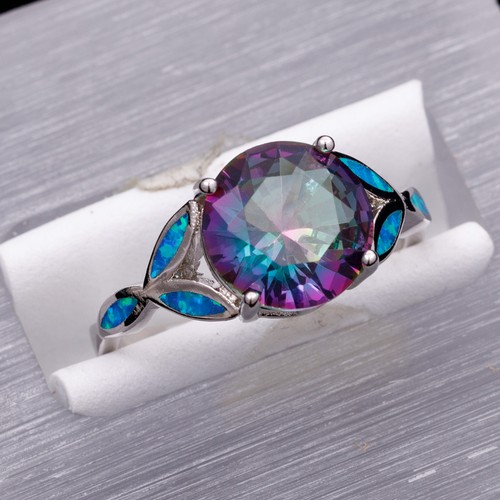 10mm round rainbow mystic - rainbow,