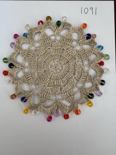 Hand made crochet beaded jug - hand,