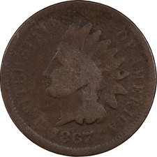 1867 1c Indian Head Cent ~