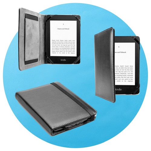Premium black leather case - black,