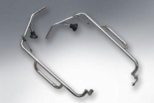 LAMBRETTA VESPA CRASH BARS UNIVERSAL NO DRILL STAINLESS CRASHBARS BLACK FREE P&P