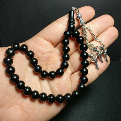 Jet worry beads black - beads,