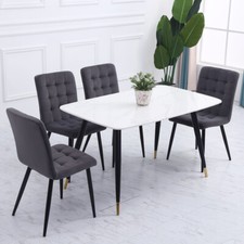 Set of 4 Velvet Dining Chairs