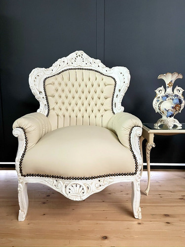 Louis armchair beige - louis, xv