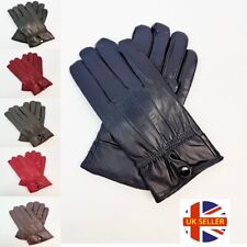 Women Lady Leather Gloves Luxury Soft  Wrist Driving Winter Warm Lined Button