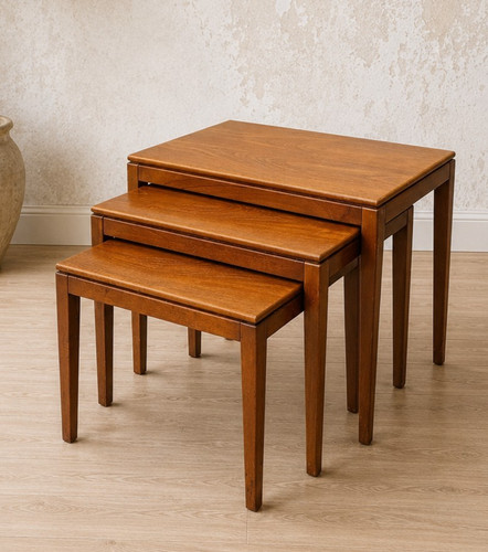 Vintage mid century teak nest - century,