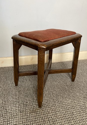 Vintage small oak wooden - vintage, stool