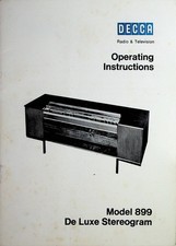 Decca Model 899 De Luxe Stereogram Manual vintage instructions electronics
