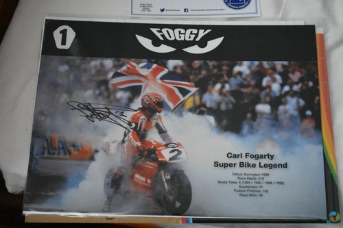 Carl fogarty signed 12 - fogarty, x