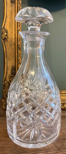 Vintage cut glass decanter - glass,