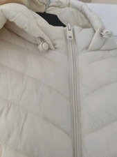 BNWOT Primark white long Gilet with  hood Size L