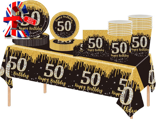 69pcs black gold 50th - gold,