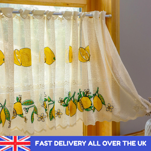 Lemon embroidery short curtain - embroidery,