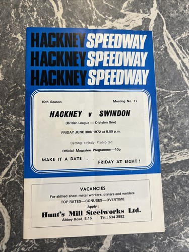 Vintage programme speedway - vintage,