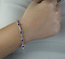 Silver Oval Sapphire Dainty