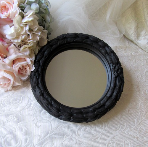 Black round wall - black,
