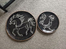 2 Clay Display Plates with