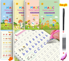 4X Magic Larger Practice Groove Handwriting and 4 letter/number tracing books UK