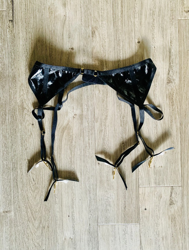 Hustler black pvc garter - hustler,