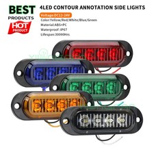 10pcs 4led 12v-24v Multi-Color Waterproof Car Side Marker Light Truck Trailer UK
