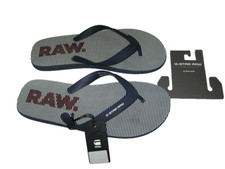 BNWT  G-STAR RAW  Dend Hickory Flip Flops  Navy Blue White    Size 11 - 12